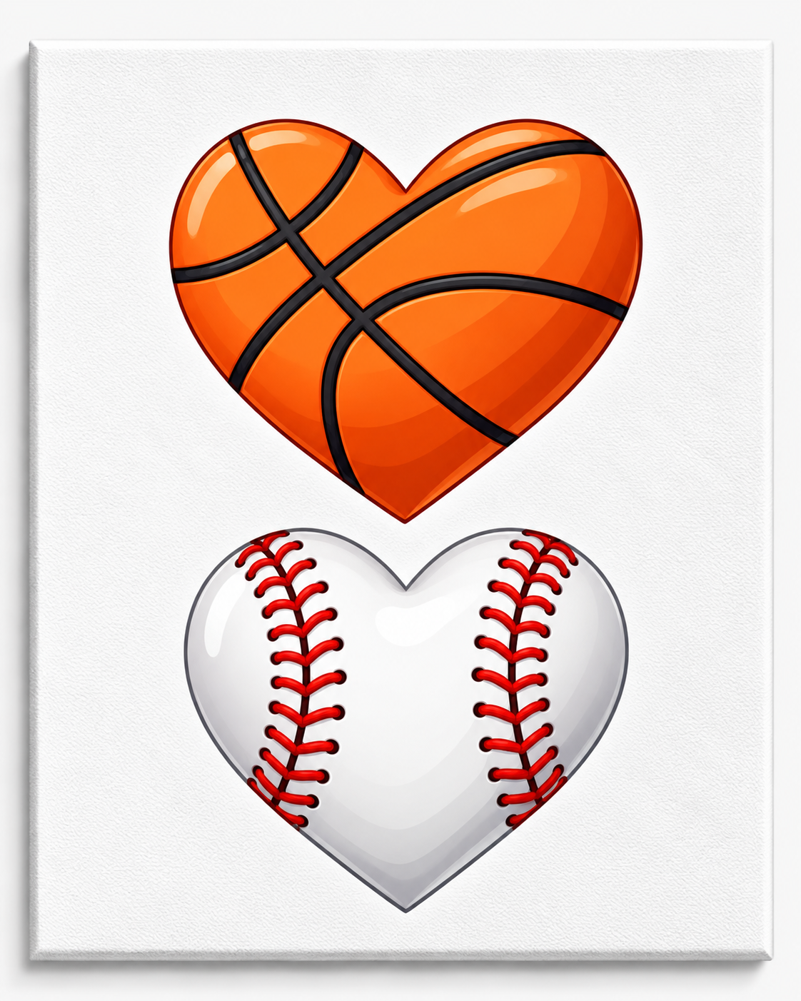 Basketball and Baseball Hearts
