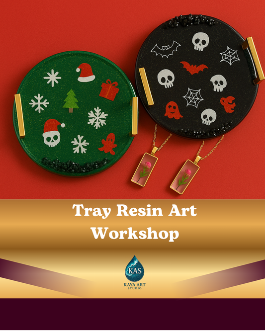 A resin tray + Two handmade stunning necklaces