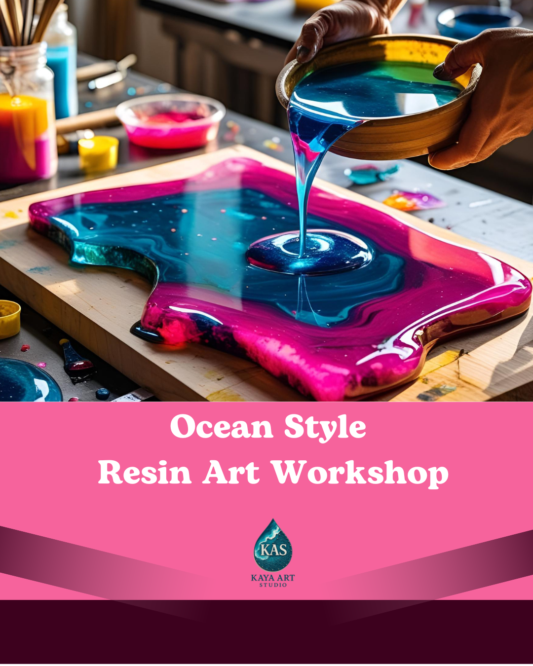 A resin serving board + Two matching glossy coasters + Two handmade stunning necklaces